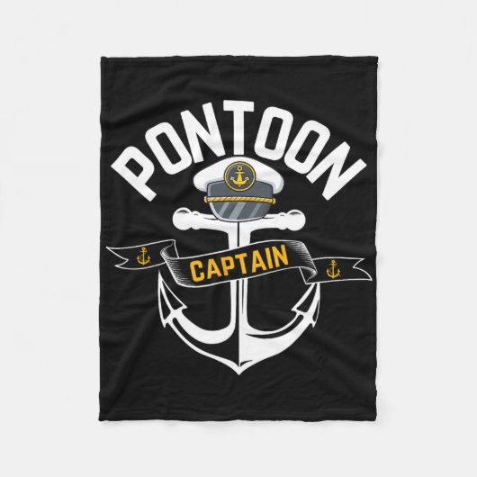 Vintag Pontoon Captain Funny Pontoon Boat Fleecedecke (Vorderseite)