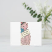 Vintag Poodle Happy Birthday Postkarte (Stehend Vorderseite)