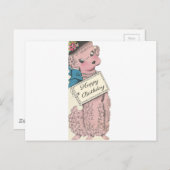 Vintag Poodle Happy Birthday Postkarte (Vorne/Hinten)