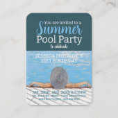 Vintag Pool Party Geburtstag Handout Tickets (Vorderseite)