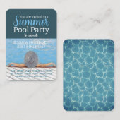 Vintag Pool Party Geburtstag Handout Tickets (Vorne/Hinten)
