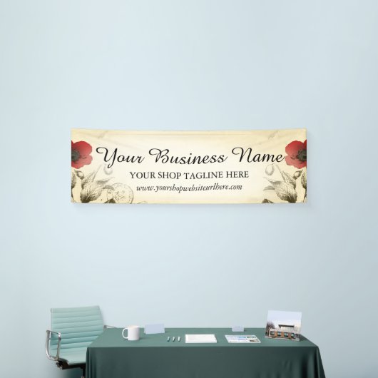 Vintag Poppies Ephemera Banner (Messeveranstaltung)
