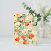 Vintag Poppy Blossom Ankündigungspostkarte (Stehend Vorderseite)