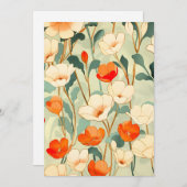 Vintag Poppy Blossom Feiertagskarte (Vorne/Hinten)