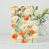 Vintag Poppy Blossom Feiertagskarte (Stehend Vorderseite)