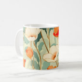 Vintag Poppy Blossom Kaffeetasse (Vorderseite Links)