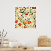 Vintag Poppy Blossom Poster (Küche)