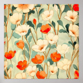 Vintag Poppy Blossom Poster (Vorne)