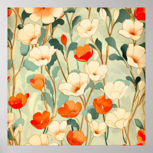 Vintag Poppy Blossom Poster