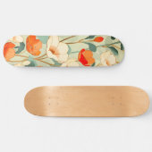 Vintag Poppy Blossom Skateboard (Horizontal)