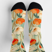 Vintag Poppy Blossom Socken (Oben)