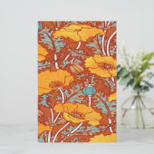 Vintag Poppy Briefpapier (Stehend Vorderseite)