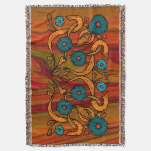 Vintag Poppy Decke (Vorderseite Vertikal)