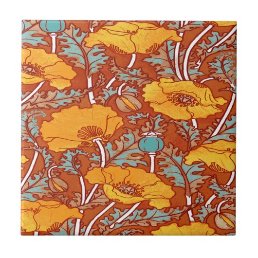 Vintag Poppy Fliese (Vorderseite)