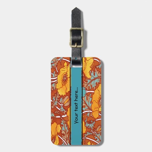 Vintag Poppy ~ Gepäckmarke Gepäckanhänger (Vorderseite vertikal)