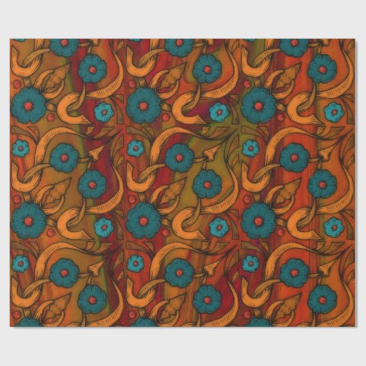 Vintag Poppy Geschenkpapier (Flach)