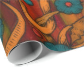 Vintag Poppy Geschenkpapier (Rolleneckpunkt)