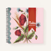 Vintag Poppy Red Notizblock (Vorderseite)