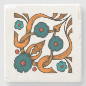 Vintag Poppy Steinuntersetzer (Vorderseite)