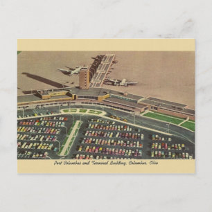 Vintag Port Columbus Airport Postcard Postkarte