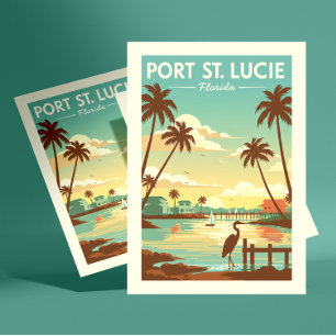 Vintag Port St. Lucie Florida Postkarte