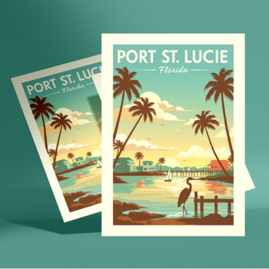 Vintag Port St. Lucie Florida Postkarte
