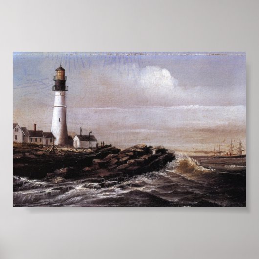 Vintag Portland Headlight Maine William Walker Poster (Vorne)