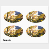 Vintag Portofino Italien Ovaler Aufkleber (Blatt)