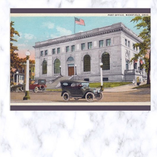 Vintag Post Office Mansfield Ohio Postkarte