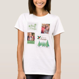 Vintag Postage Briefmarke 2 Foto Weihnachten T-Shirt