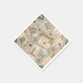 Vintag Postage Briefmarke Napkins Serviette (Ecke)