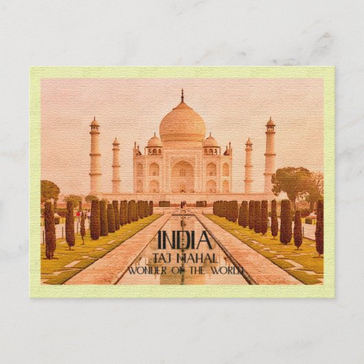 Vintag Postcard Taj Mahal Indien Postkarte (Vorderseite)