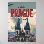 Vintag Prag, Tschechische Republik Reiseplakat Poster (Vorne)