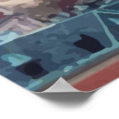 Vintag Prag, Tschechische Republik Reiseplakat Poster (Ecke)