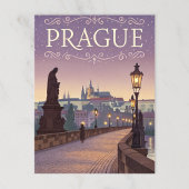 Vintag Prague Charles Bridge Sunset Postkarte