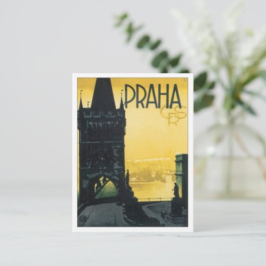 Vintag Praha Postkarte (Stehend Vorderseite)