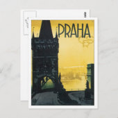 Vintag Praha Postkarte (Vorne/Hinten)