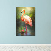 Vintag Pride Flamingo Leinwanddruck (Insitu (Holzboden))