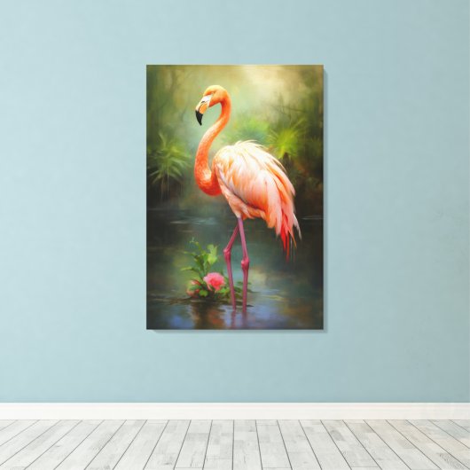 Vintag Pride Flamingo Leinwanddruck (Insitu (Holzboden))