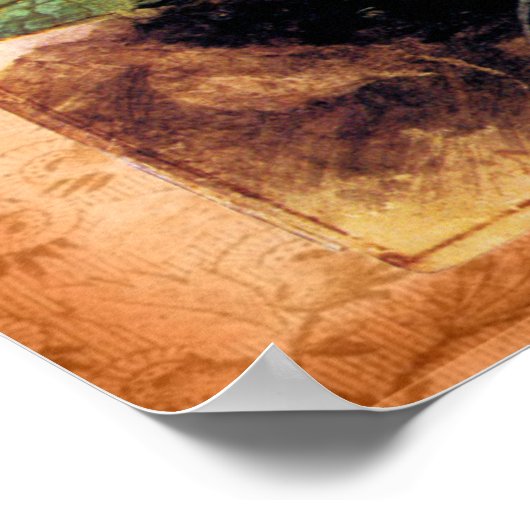 Vintag Primrose Primula Blume Poster (Ecke)