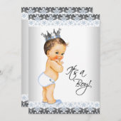 Vintag Prince Baby Boy Dusche Einladung (Vorne/Hinten)