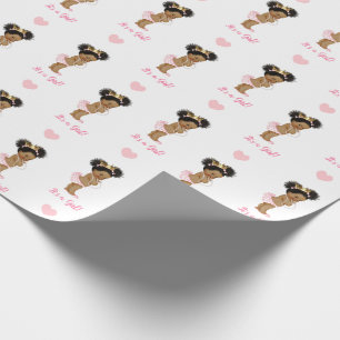 Vintag Princess (African American Baby) Pink Geschenkpapier