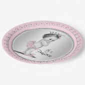 Vintag Princess Baby Dusche Pappteller (Schrägansicht)