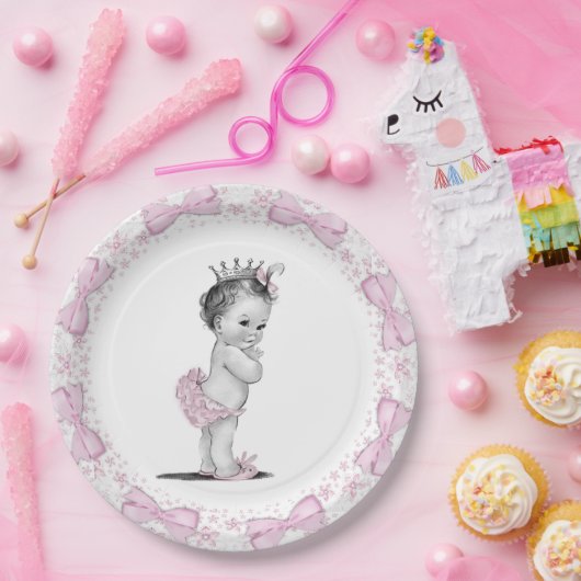 Vintag Princess Baby Dusche Pappteller (Party)