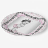 Vintag Princess Baby Dusche Pappteller (Schrägansicht)