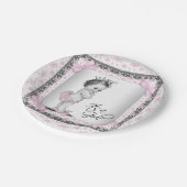 Vintag Princess Baby Dusche Pappteller (Schrägansicht)