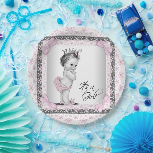 Vintag Princess Baby Dusche Pappteller (Party)