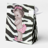 Vintag Princess Baby Dusche Zebra Muster Geschenkschachtel (Rückseite)