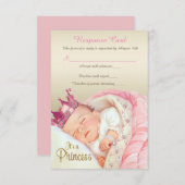 Vintag Princess Baby Girl Dusche UAWG RSVP Karte