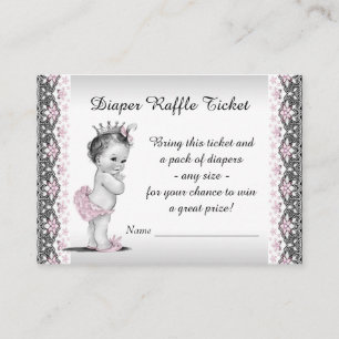 Vintag Princess Diaper Raffelschein Begleitkarte